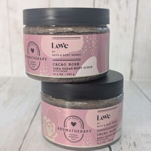 Bath & Body Works Aromatherapy Love Cacao Rose Shea Sugar Body Scrub Set of 2